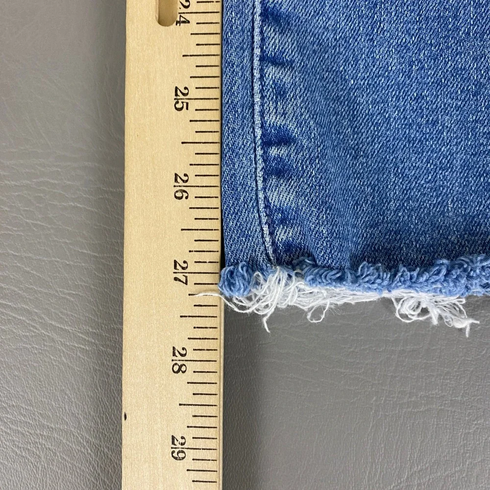 MOTHER The Hustler Ankle Fray Jeans Womens 26 Blue Distressed Ripped Flare Denim - Picture 11 of 13